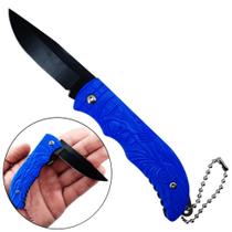 Canivete de Aço Inoxidável com Lâmina de 7cm, Estampa Caveira e Cabo de Plástico Resistente SLKD54AZ Canivete de Aço Inoxidável com Lâmina de 7cm, Estampa Caveira e Cabo de Plástico Resistente SLKD54AZ