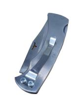 Canivete de Bolso Aço Inox 420 Cromado com Presilha Afiado Caça Pesca.