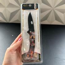 Canivete decorado com caveira cabo estampado Multiuso que fecha faca de inox presente dia dos Pais namorado preto cavera Canivete decorado com caveira cabo estampado Multiuso que fecha faca de inox presente dia dos Pais namorado preto cavera