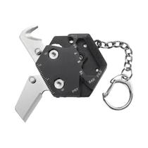 Canivete Dobrável Hexagonal Com Chaveiro, Ferramenta Multifuncional EDC, Chave De Fenda, Mini