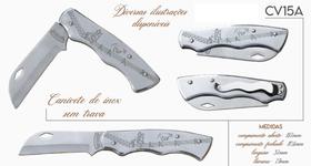 Canivete dobravel inox c/ clip cv15 18cm