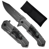 Canivete em Inox com Lâmina Afiada, Trava de Segurança e Capinha de Bolsa SLKD325C