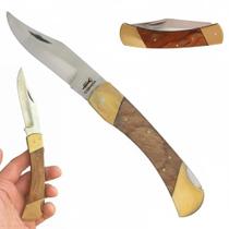 Canivete Esportivo Corneta Cabo de Madeira com detalhes em Latão Lâmina Inox Canivete Esportivo Corneta Cabo de Madeira com detalhes em Latão Lâmina Inox