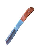 Canivete estilo roger de inox com presilha cabo em madeira Canivete estilo roger de inox com presilha cabo em madeira