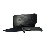 Canivete Feroz Preto NTK Tático Com Estojo De Metal Personalizado Cinza Escuro