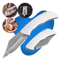 Canivete Inox De Bolso Presilha Pesca Com Trava Tradicional