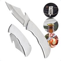Canivete Inox De Bolso Presilha Pesca Gancho Abridor Trava
