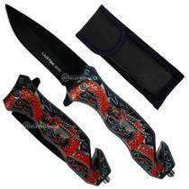 Canivete Lâmina 9cm, Quebra-Vidro e Cortador de Cabos Ideal para Aventuras SLKD317