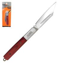 Canivete Manual Camping De Inox Cabo Madeira 16,5Cm Na Cartela - Rio chens