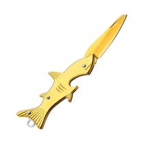 Canivete Mini Portátil Dobrável Shark Ferramenta Tática EDC Cortador De Chaveiro Faca Para Frutas