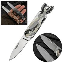 Canivete Míssil Chaveiro Militar Camuflado - Multifuncional com Lâmina Dobrável para Presentear SLKD84CAMUBRVD