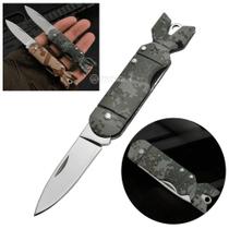 Canivete Míssil Chaveiro Militar Camuflado - Multifuncional com Lâmina Dobrável para Presentear SLKD84CAMUVD