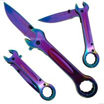 Canivete Multifuncional, Com Trava de Segurança, Chaves de Boca e Estrela e Clip de Cinto SLKD72RX