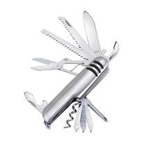 Canivete Multifuncional Prateado Aço Inox Funções Camping Canivete Multifuncional Prateado Aço Inox Funções Camping