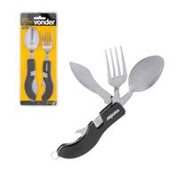 Canivete multiuso em aço inox com talheres 4 em 1 VONDER