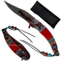 Canivete Performance Tática com Cordão de Miçangas e Lâmina de Aço de 9,3cm SLKD330B