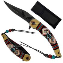 Canivete Performance Tática com Cordão de Miçangas e Lâmina de Aço de 9,3cm SLKD330C