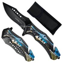 Canivete Profissional com Quebra-Vidro, Cortador e Lâmina de Aço Inoxidável SLKD327B