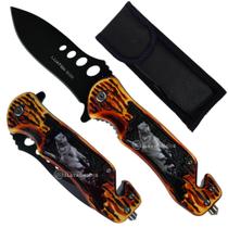 Canivete Semiautomático com Quebra-Vidro e Cortador de Cabos Funcionalidade Total SLKD313