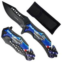 Canivete Semiautomático com Quebra-Vidro e Cortador Ferramenta Profissional SLKD327