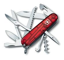 Canivete Suíço Huntsman Victorinox Vermelho Translúcido 15 funções Original 1.3713.T