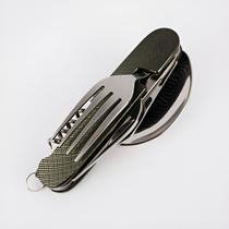 Canivete Talher Multifuncional Dobrável Portátil Faca Abridor Cor:Preto Canivete Talher Multifuncional Dobrável Portátil Faca Abridor Cor:Preto