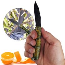 Canivete Tático Aço Inoxidável Com Cabo Camuflado Resistente XV3137