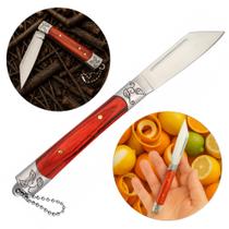 Canivete Tático Automático em Aço Inox com Cabo de Madeira Resistente 8012