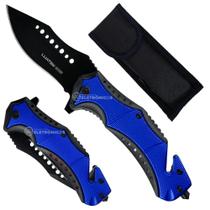 Canivete Tático de Alta Performance com Cortador de Cabos e Quebra-Vidro Integrado SLKD307A