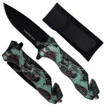 Canivete Tático Semiautomático com Cortador de Cabos e Quebra-Vidro Integrado SLKD317B Canivete Tático Semiautomático com Cortador de Cabos e Quebra-Vidro Integrado SLKD317B