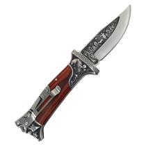 Canivete Tático Super Luxo Coleção Bainha Couro + Clip Cinto - Tenda Medieval