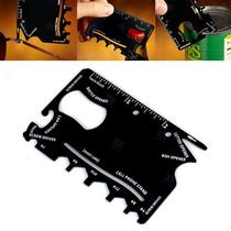 Canivete Tipo Cartão 18 Funções Aço Negro Multi-Tool De Carteira Para Uso Profissional Par