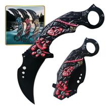 Canivete Tipo Faca Karambit Curvado Semi Automático Com Clip Alto Padrão Luxuoso SLKD322