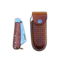 Canivete Tradicional Madeira Com Bainha de Couro Legítimo Country