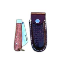 Canivete Tradicional Madeira Com Bainha de Couro Legítimo Country