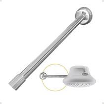 Cano Braço Chuveiro Ducha 30cm Metal Alumínio Polido Parede