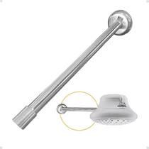 Cano Braço Chuveiro Ducha 30cm Metal Alumínio Polido Parede