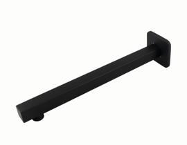 Cano Tubo Cano Tubo Preto Fosco Braço Suporte Quadrado de Metal Parede 30 cm P/ Ducha - AMG Metais