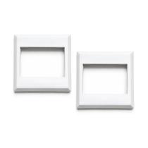 Canopla Nylon Acabamento Tubo Corrimão Guarda Corpo Retangular 60x40mm 2 1/2x1 1/2 Pol Branca KIT 2/UN