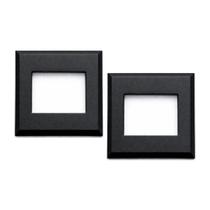 Canopla Nylon Acabamento Tubo Corrimão Guarda Corpo Retangular 60x40mm 2 1/2x1 1/2 Pol Preta KIT 2/UN