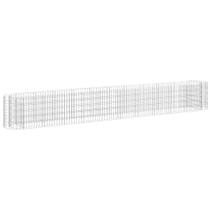 Canteiro de flores elevado em gabião VidaXL, ferro galvanizado, prata