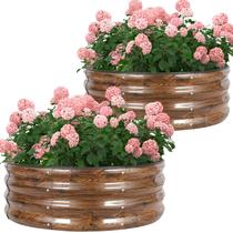 Canteiro de Jardim Permade 61 x 61 x 30 cm em Aço Galvanizado, Redondo Canteiro de Jardim Permade 61 x 61 x 30 cm em Aço Galvanizado, Redondo