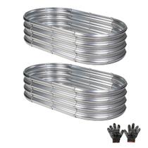 Canteiro Elevado Gartist 122x61x30 cm Galvanizado 2 peças Canteiro Elevado Gartist 122x61x30 cm Galvanizado 2 peças