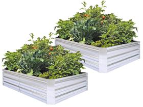 Canteiros de Jardim FOYUEE Kit com 2 Unidades 183x91x30cm Aço Galvanizado Canteiros de Jardim FOYUEE Kit com 2 Unidades 183x91x30cm Aço Galvanizado