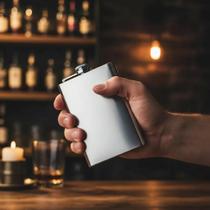 Cantil Bolso Inox 220ml Porta Bebida Whisky Bar