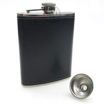 Cantil de Bebida Bolso Whisky Aço Inox Revestido - Preto - 8 OZ + Mini Funil Cantil de Bebida Bolso Whisky Aço Inox Revestido - Preto - 8 OZ + Mini Funil