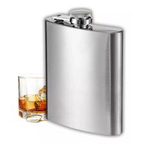 Cantil De Bolso 210ml Inox Escovado Garrafa Porta Bebidas