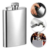 Cantil De Bolso 254ml Em Aço Inox Portátil Whisky Agua Cantil De Bolso 254ml Em Aço Inox Portátil Whisky Agua