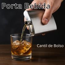 Cantil de Bolso Em Aço Inox Whisk Vodka Porta Bebidas Viagens Inoxidável Alta Qualidade Prático Cantil de Bolso Em Aço Inox Whisk Vodka Porta Bebidas Viagens Inoxidável Alta Qualidade Prático