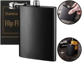 Cantil De Bolso Frasco Portátil Porta Bebidas Whisky Rum Vodka Inox Com Tampa Rosca 220ml